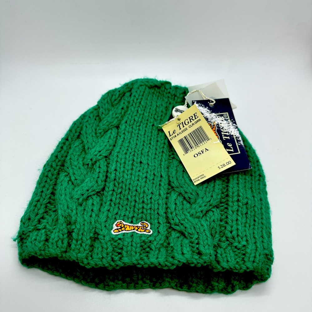 Le Tigre Forest Green Knit Bennie Cap